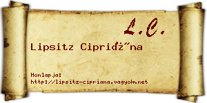 Lipsitz Cipriána névjegykártya